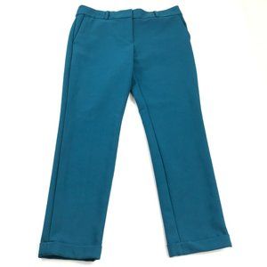 LOFT Womens Dress Pants Cuffed Slim Leg Zip Close Pockets Blue Trousers Size 6